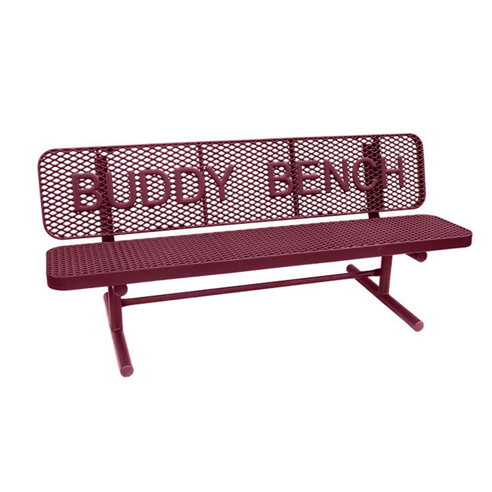 6′ Buddy Bench | Free Standing | Expanded Metal Design | 15″ Seat Depth