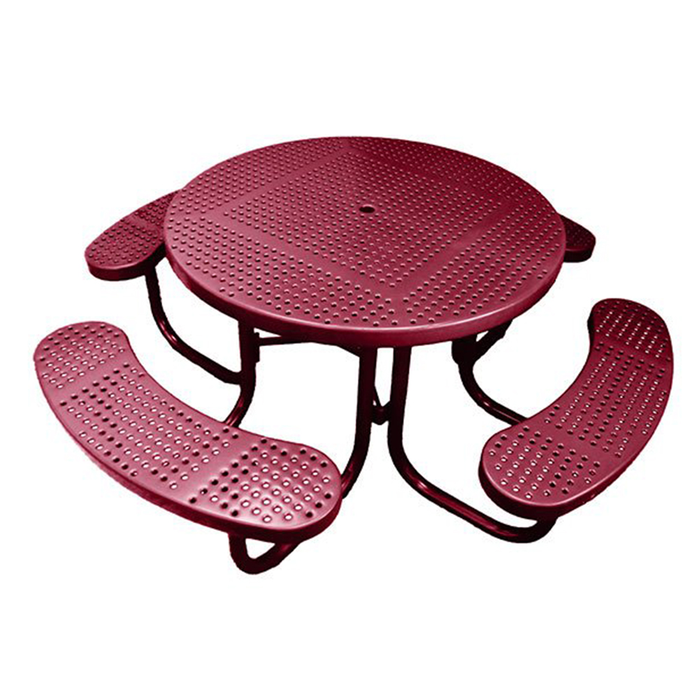 4′ Round Picnic Table | Free Standing | Plastisol Coated Perforated Steel