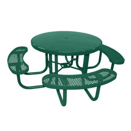 4′ Round Smooth-Top Picnic Table | Free Standing | Expanded Metal Seats
