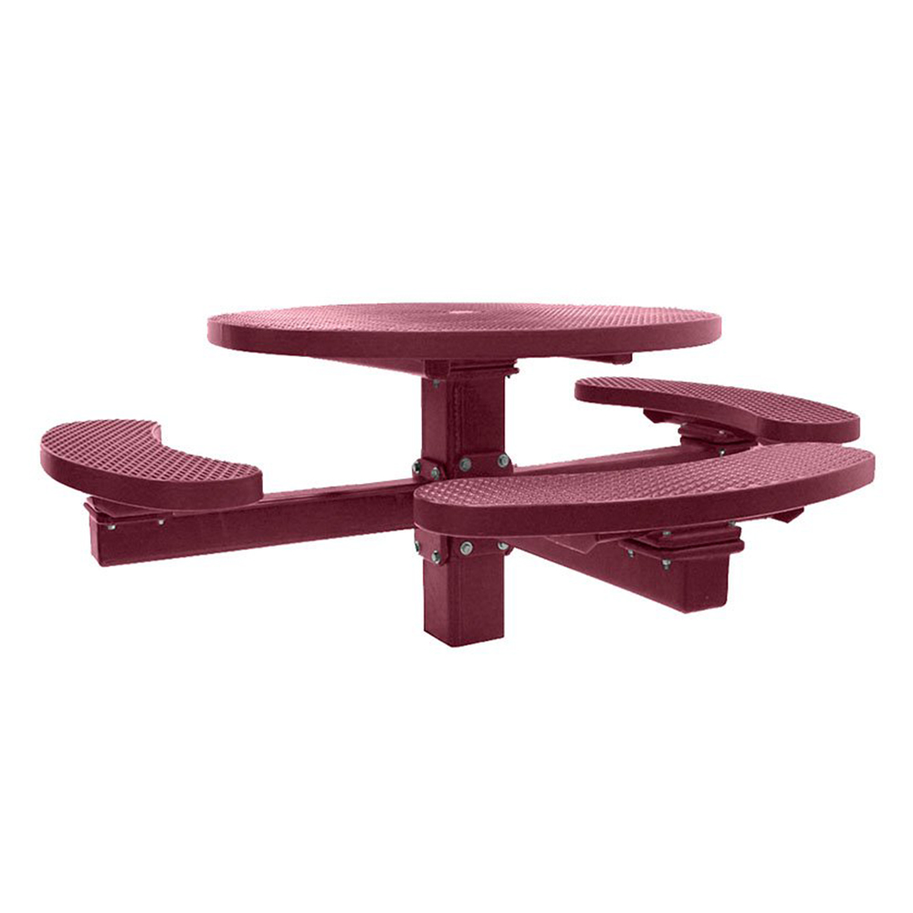 3-Seats | 4′ Round ADA Picnic Table | Single Pedestal | Plastisol Coated Expanded Steel