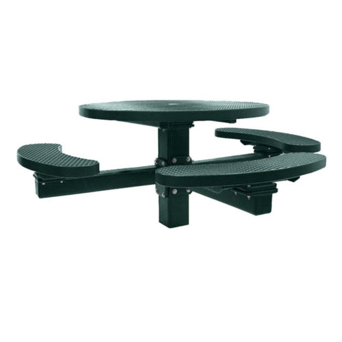 4′ Round Smooth-Top Picnic Table | Single Pedestal | Plastisol Coated Expanded Metal Seats