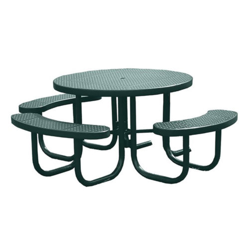 3-Seat | 4′ Round ADA Picnic Table | Plastisol Coated Expanded Metal