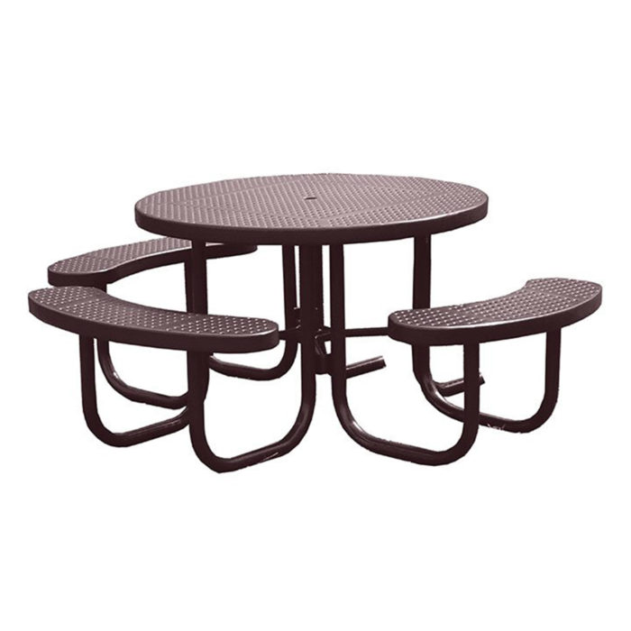 3-Seats | 4′ Round ADA Picnic Table | Plastisol Coated Perforated Steel
