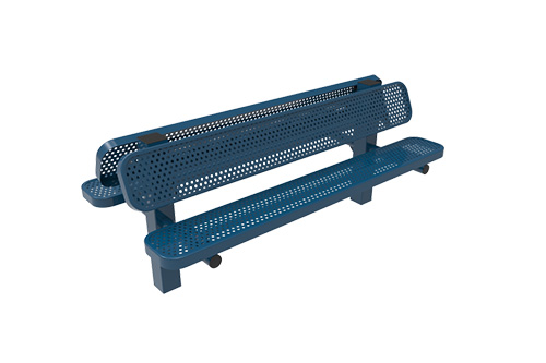 Perforated Steel Double Pedestal Bench