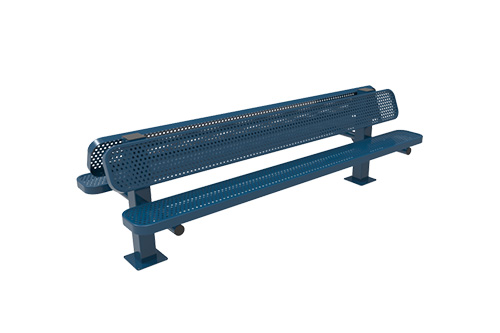 Perforated Steel Double Pedestal Bench