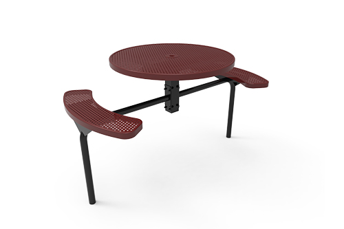 Round Nexus Pedestal Table with Perforated Steel - Image 6