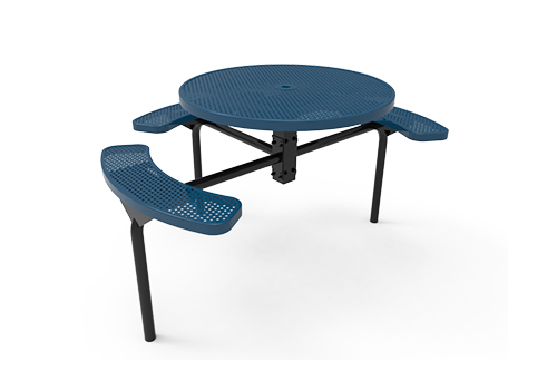 Round Nexus Pedestal Table with Perforated Steel