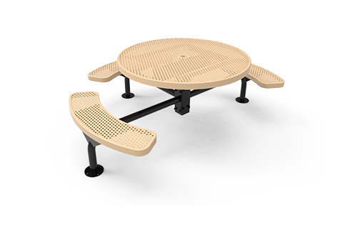 Round Nexus Pedestal Table with Perforated Steel