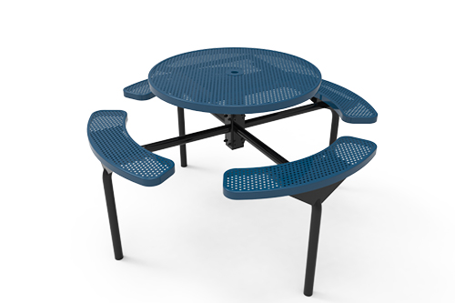Round Nexus Pedestal Table with Perforated Steel