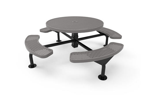 Round Nexus Pedestal Table with Perforated Steel