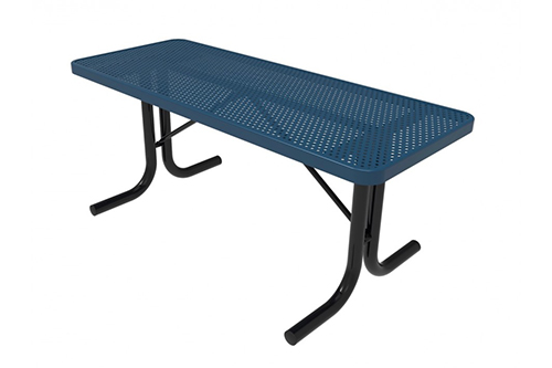 Rectangular Utility Table with Perforated Steel